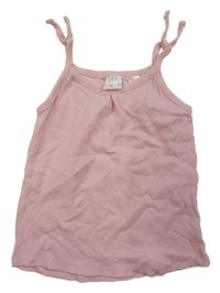 Světlerůžový žebrovaný top ZARA