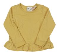 Žluté pyžamové triko s volánkem H&M