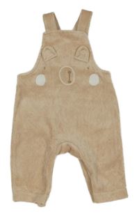 Béžové sametové laclové kalhoty s medvídkem Mothercare