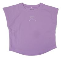 Lila sportovní tričko s nápisem H&M