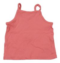 Korálový žebrovaný crop top H&M