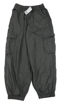 Nové - šedé cuff cargo lehké plátěné kalhoty Next