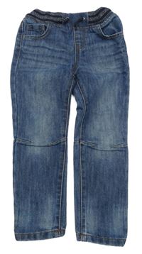 Modré rifle s pleteným pasem Denim Co.
