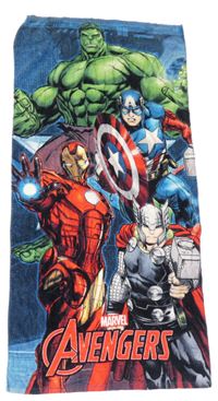 Černo-modrá froté plážová osuška s Avengers MARVEL