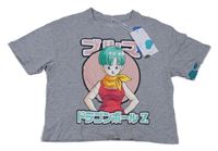 Nové - Šedé melírované tričko s dívkou - DragonBall Z Name it