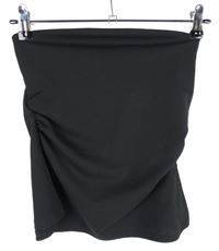 Dámský černý top bez ramínek s řasením Pull&Bear 