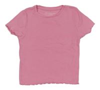 Růžové žebrované tričko PRIMARK