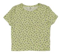 Zelenkavé květované crop tričko H&M