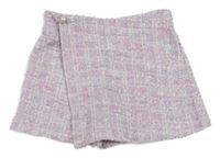 Světlerůžovo/fialovo/světlemodro-zlaté melírované teplé kraťasy se sukní KIDS
