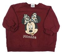 Vínová oversize mikina s Minnie Next