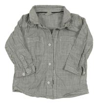 Bílo-šedá pruhovaná košile H&M