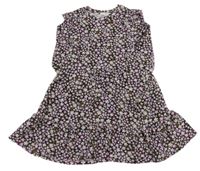 Černo-růžovo-bílé šaty s květinami Primark