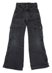 Černošedé bootcut rifle s kapsami 