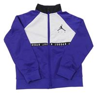 Tmavofialová propínací sportovní mikina s logy Jordan air