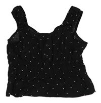 Černý puntíkatý crop top s knoflíky H&M