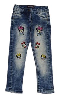 Tmavomodré skinny rifle s Minnie 
