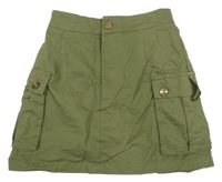Nové - Khaki plátěná cargo sukně Shein