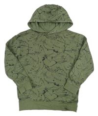Khaki-černá vzorovaná mikina s kapucí George