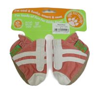 Nové - jahodovo-bílé semišové capáčky FUNKY FEET vel. 15