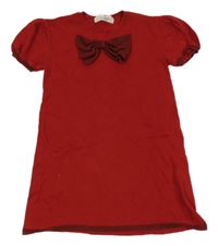 Červené pletené šaty s mašlí H&M