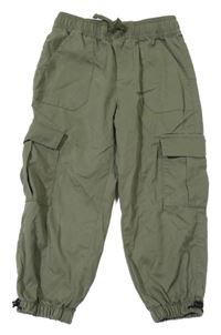 Khaki cargo cuff šusťákové kalhoty F&F