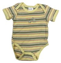 Žluto-khaki-béžové pruhované body s velbloudy
