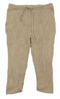 Béžové žebrované pletené tepláky H&M
