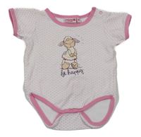 Bílo-růžové puntíkaté body s ovečkou 