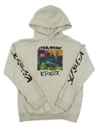 Béžová mikina s potiskem Star Wars s kapucí H&M