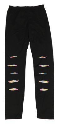 Černo-barevné legíny s proužky Shein