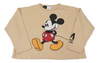 Béžová oversize crop mikina s Mickeym Zara
