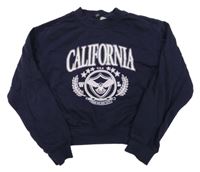 Tmavomodrá crop mikina s potiskem H&M