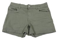 Khaki riflové kraťasy C&A