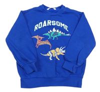 Modrá mikina s dinosaury M&S