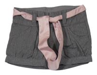 Šedé třpytivé balonové kraťasy s páskem H&M