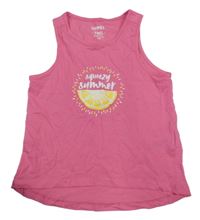 Růžový crop top s citronem Summer Vibes 