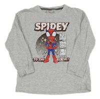 Světlešedé pyžamové triko s Spidermanem 