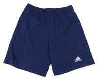 Tmavomodré sportovní funkční kraťasy s logem Adidas 