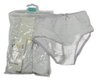 Nové - 4pack - Bílé kalhotky s barevnými lemy George 
