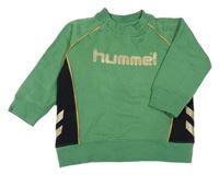 Zeleno-černá oversize mikina s logem Hummel