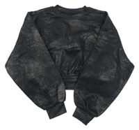 Černá třpytivá oversize crop mikina M&S
