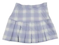Lila-bílá kostkovaná skládaná sukně H&M