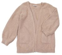 Pudrový chlupatý svetrový cardigan Primark