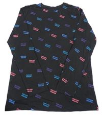 Černé triko s nápisy Primark