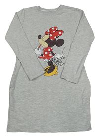 Šedé melírované teplákové šaty s Minnie