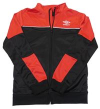 Černo-červená sportovní propínací mikina s logem Umbro