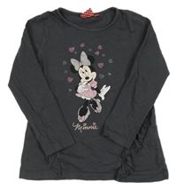 Tmavošedé triko s Minnie 