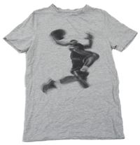 Šedé melírované tričko se sportovcem H&M
