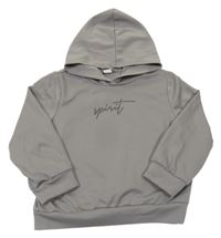 Šedá sportovní mikina s nápisem a kapucí SHEIN