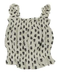 Bílo-černý květovaný top H&M